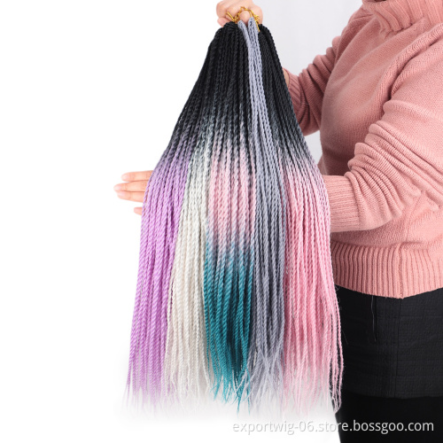 Best Selling High Temperature Fiber Jumbo Braids Wholesale Crochet Braid Hair Solid Color Two Tone Synthetic Braiding Hair
